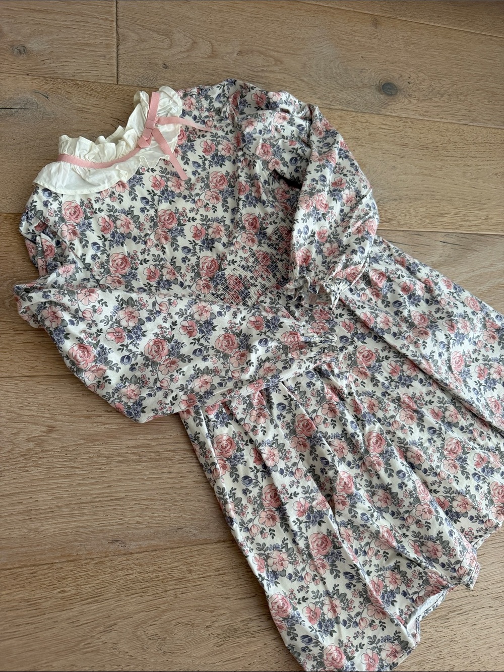 Janie and Jack Pink and White Floral dress size 8